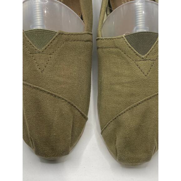 TOMS Women's Olive Green Classic Slip-On Round-Toe Alpargata Canvas Shoes SZ 7 - Picture 8 of 9